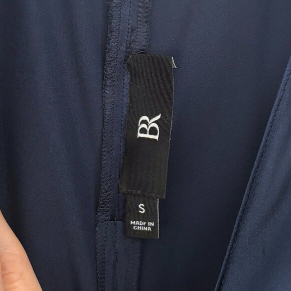 Banana Republic Serenade Dress 100% Silk Maxi Navy Blue Long Tank Flowy Small S - Picture 12 of 14